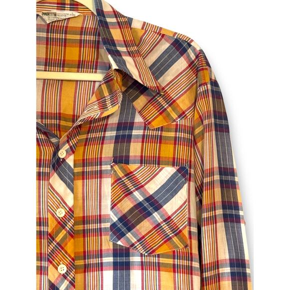 Vintage Montgomery Ward Western Wear Pearl Snap Shirt Blue Lightweight Unisex - Picture 3 of 11